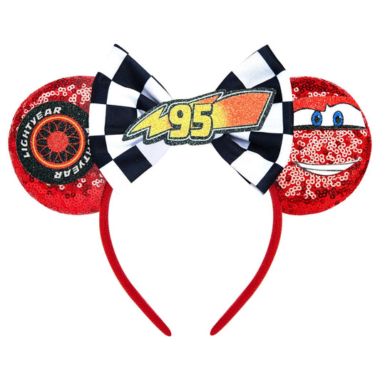 YUNISS front view of redcar ears headband showing bold sparkle and shape benefits