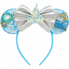 YUNISS front view castle-blue headband showing sparkle and shape benefit: standout photos