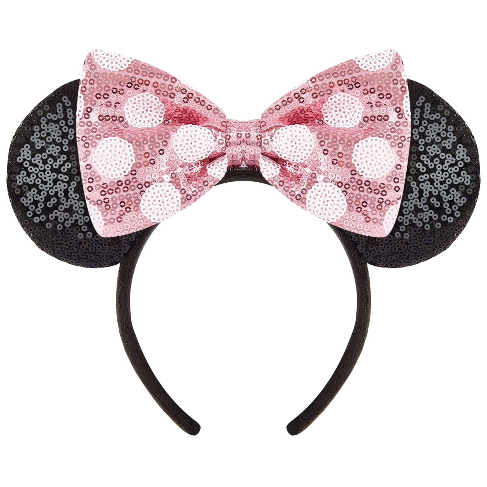 YUNISS front view pink bow showing playful sparkle and secure fit