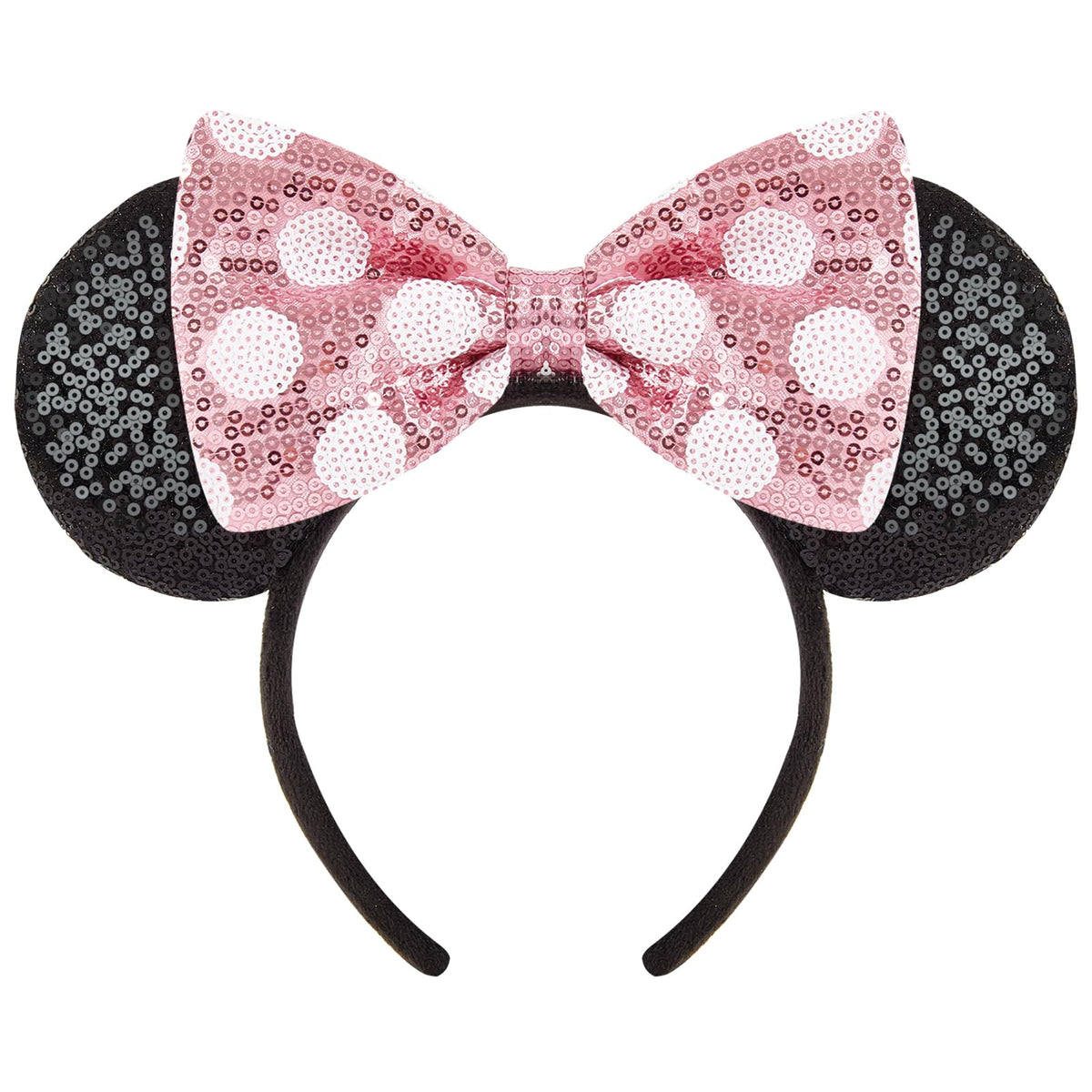 YUNISS front view pink bow showing playful sparkle and secure fit