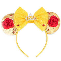 YUNISS front view safflower headband showcasing charming ears and sparkle benefit