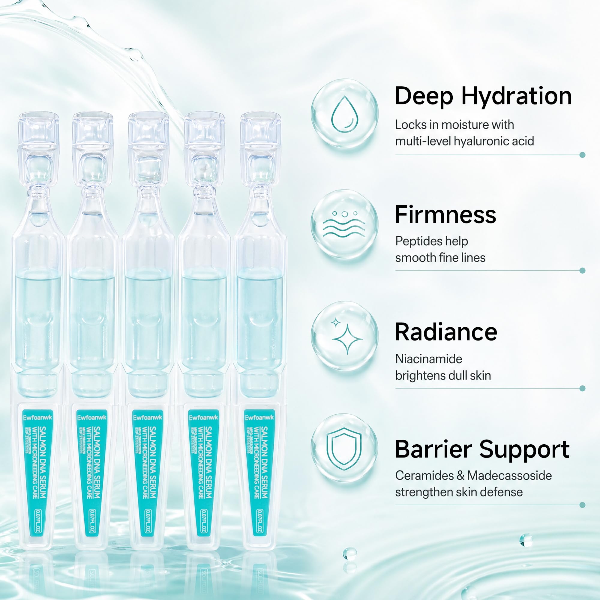 YUOJUNES ampoule applied after microneedling to soothe skin