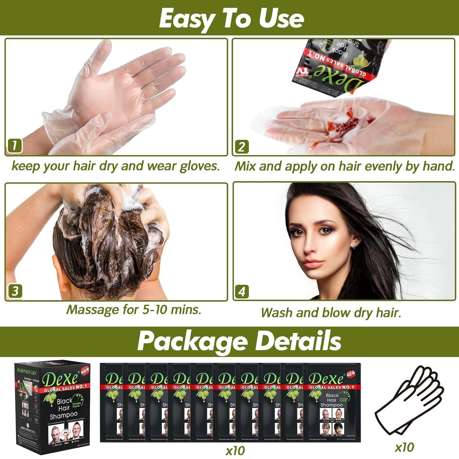 YUOLITA packaging with included gloves emphasizing simple home application