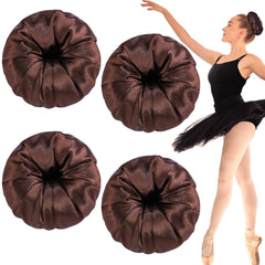 Yuxung front view of brown satin bun donut showing clean shape and easy use