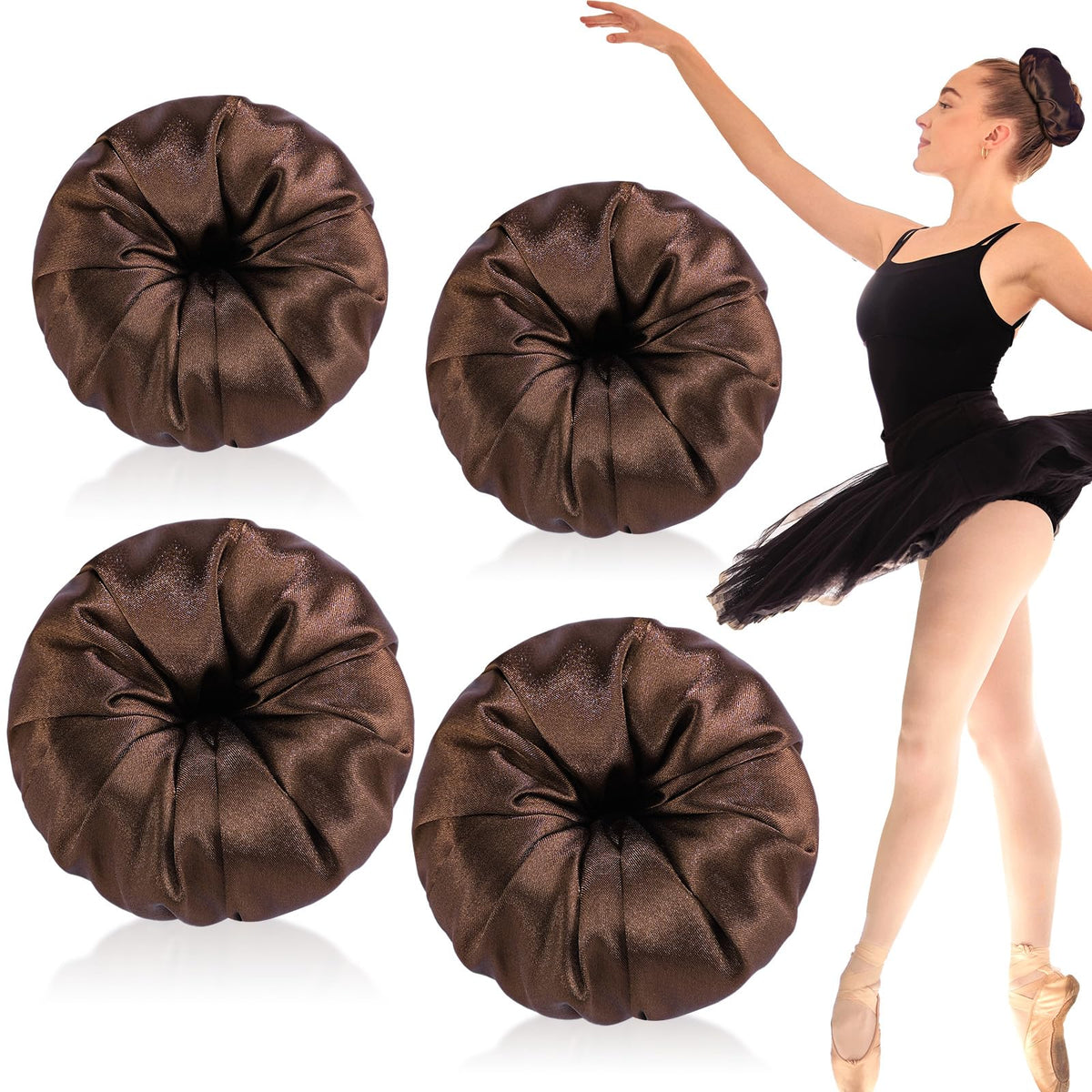 Yuxung brown bun donuts front packaging showing four pieces and sizes, easy-storage benefit