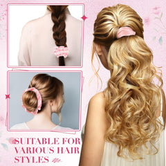 Yuxung scrunchie worn in a ponytail showing secure hold and flattering look