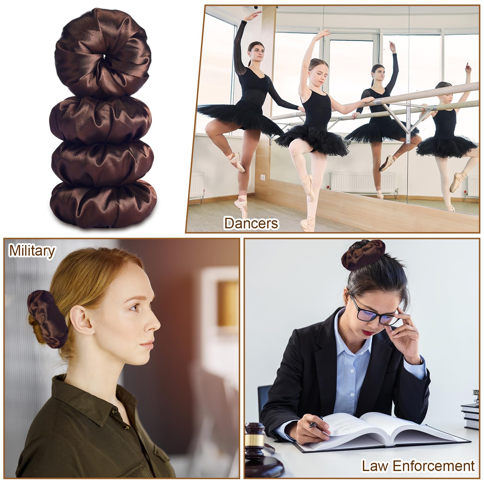 Yuxung bun donut worn in office setting creating neat professional bun