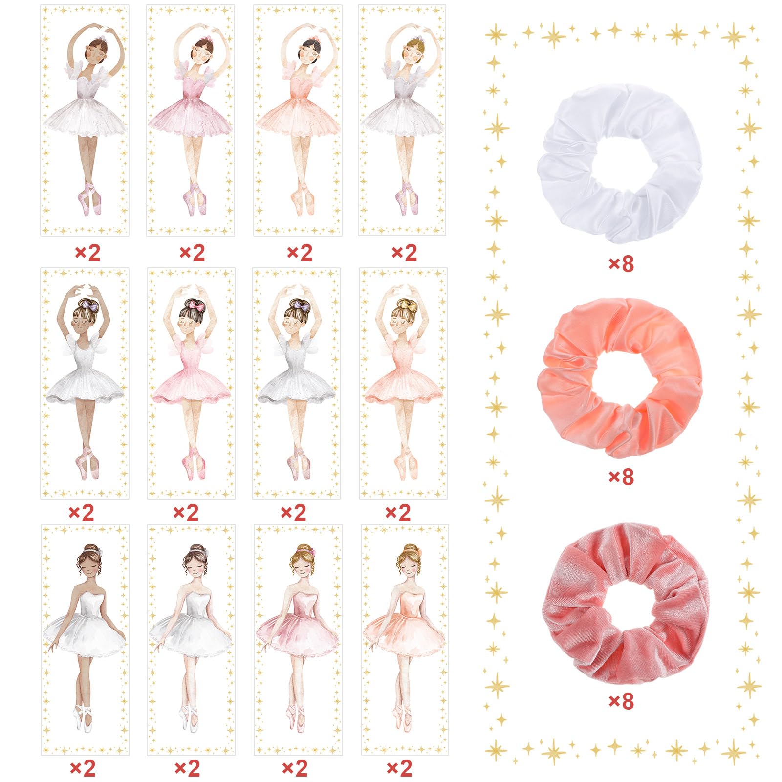 Yuxung ballerina thank-you card flat lay highlighting design and writing space