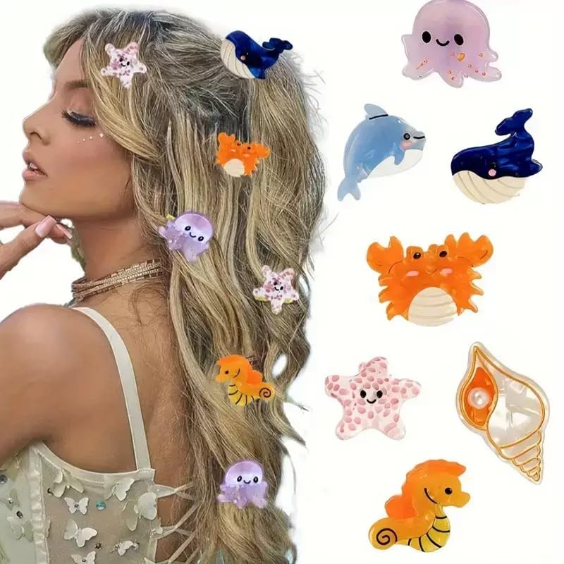 YYKITCHEN front packaging showing seven sea animal clips, colorful gift-ready design