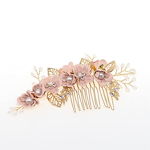 YZWDTGS comb placed in half-up bridal hairstyle demonstrating polished finished look