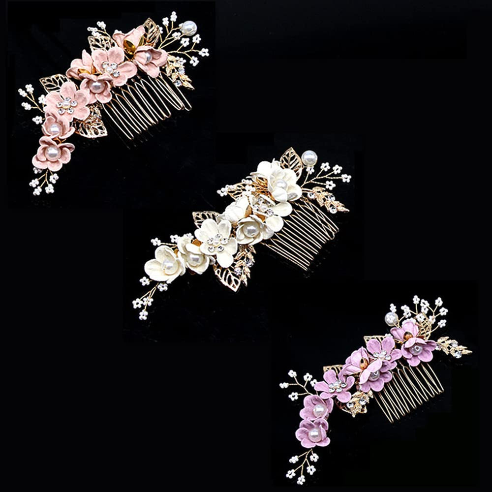 YZWDTGS hair comb in a wedding scene adding soft floral accent for photos and events