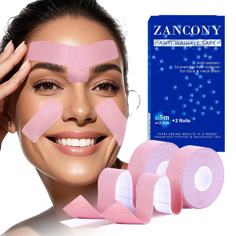 zancony front packaging showing tape roll and label, clear discreet benefit