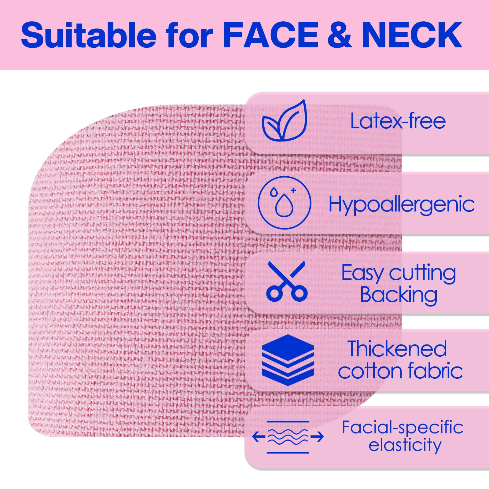 zancony tape on neck and jawline showing lifting support and contouring