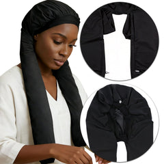 ZANSHI bonnet holding long dreadlocks showing capacity benefit