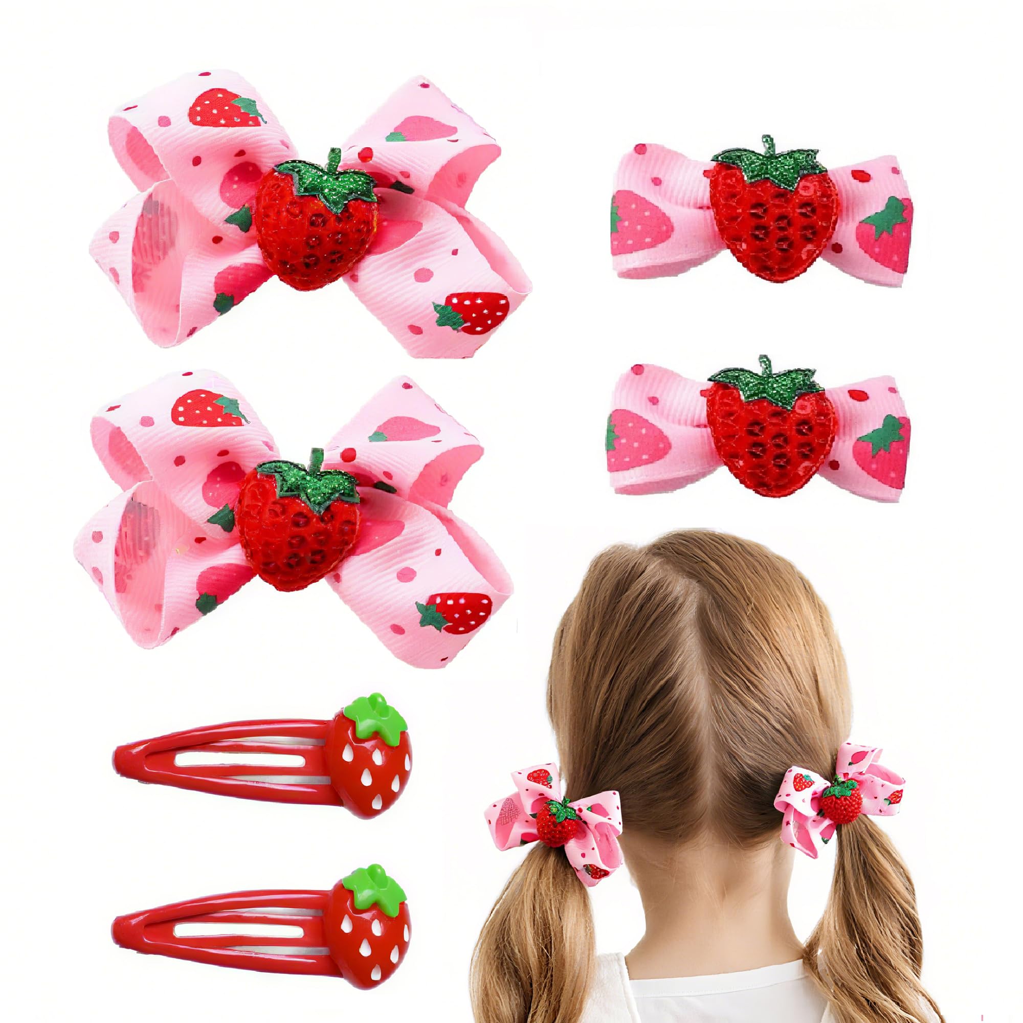Zanwell front packaging showing six strawberry hair clips, ready to gift