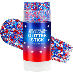 ZARICS front packaging showing patriotic glitter stick benefit: easy application