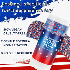 ZARICS hair highlighted with red white blue glitter showing bold effect