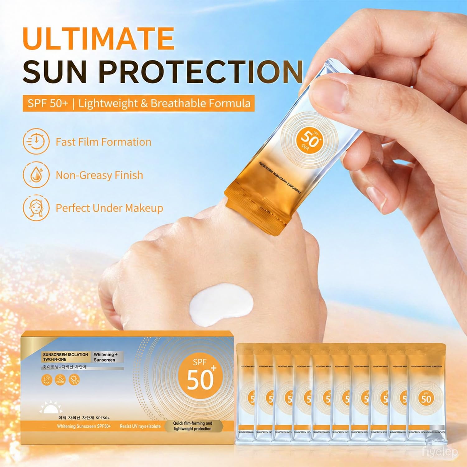 ZARICS sunscreen texture on hand demonstrating lightweight, non-greasy hydration
