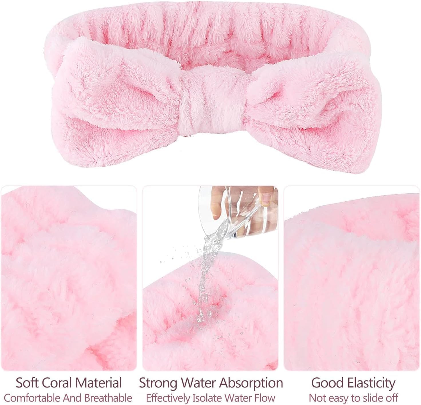 Zaritaffy headband in use during face washing keeping hairline dry