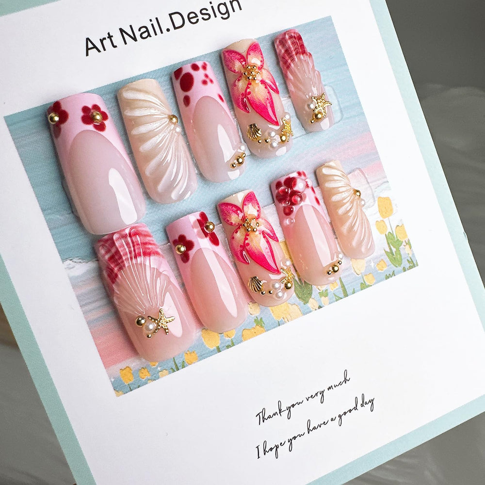 ZASKHLD nails worn on hands with beach outfit demonstrating instant style boost