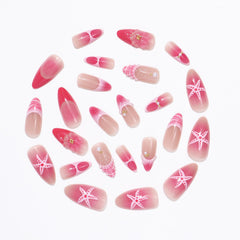 ZASKHLD side profile of medium almond nail showcasing elegant shape and length