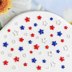 ZASKHLD stars applied on nail manicure adding patriotic accent sparkle