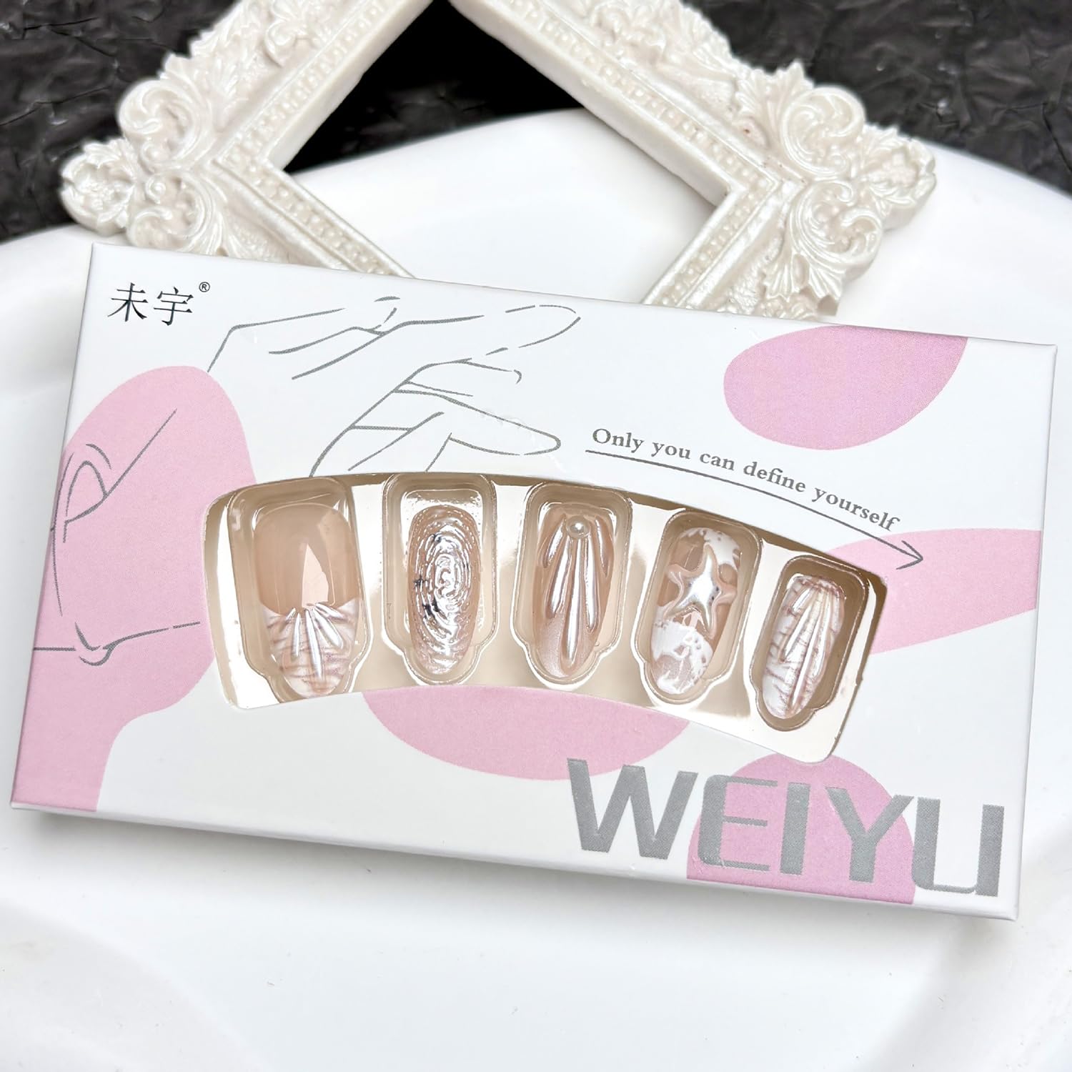 ZASKHLD included tools: nail file, wooden stick and adhesive tabs for easy application