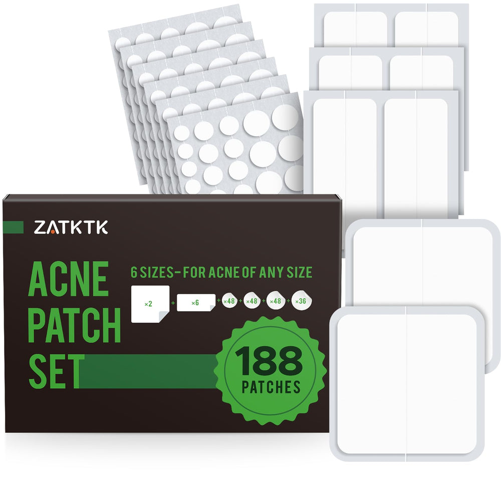 ZATKTK front packaging showing full 188 patch set and benefits