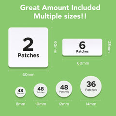 ZATKTK assorted patch sizes laid out to show variety and choice