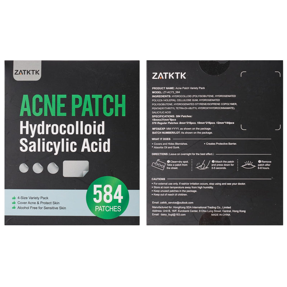ZATKTK used patch demonstrating absorbed fluids and blemish protection