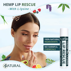Zatural hemp lip balm ingredients label showing clean formulation benefit