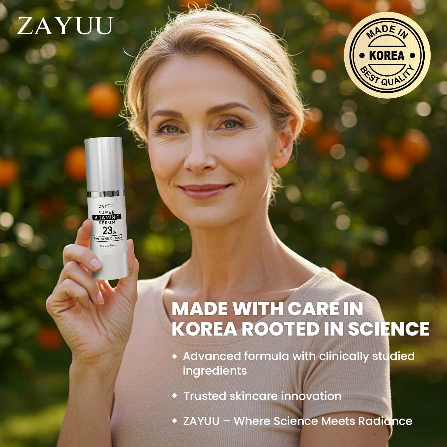 ZAYUU serum styled on bathroom vanity suggesting daily routine integration