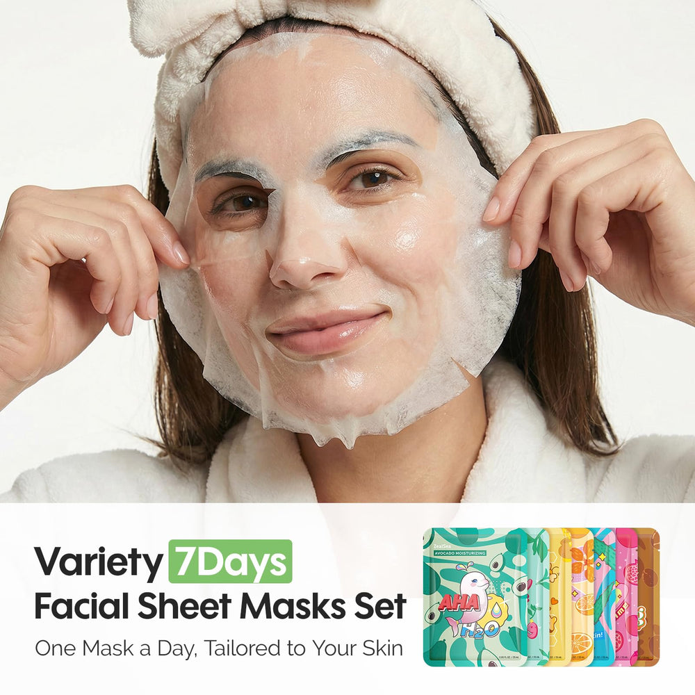ZealSea single mask spread showing each day’s themed sachet