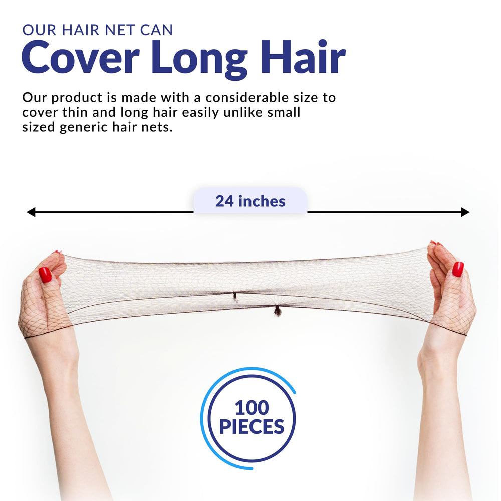 ZefeqCo hair net stretched over bun demonstrating secure containment and tidy style benefit