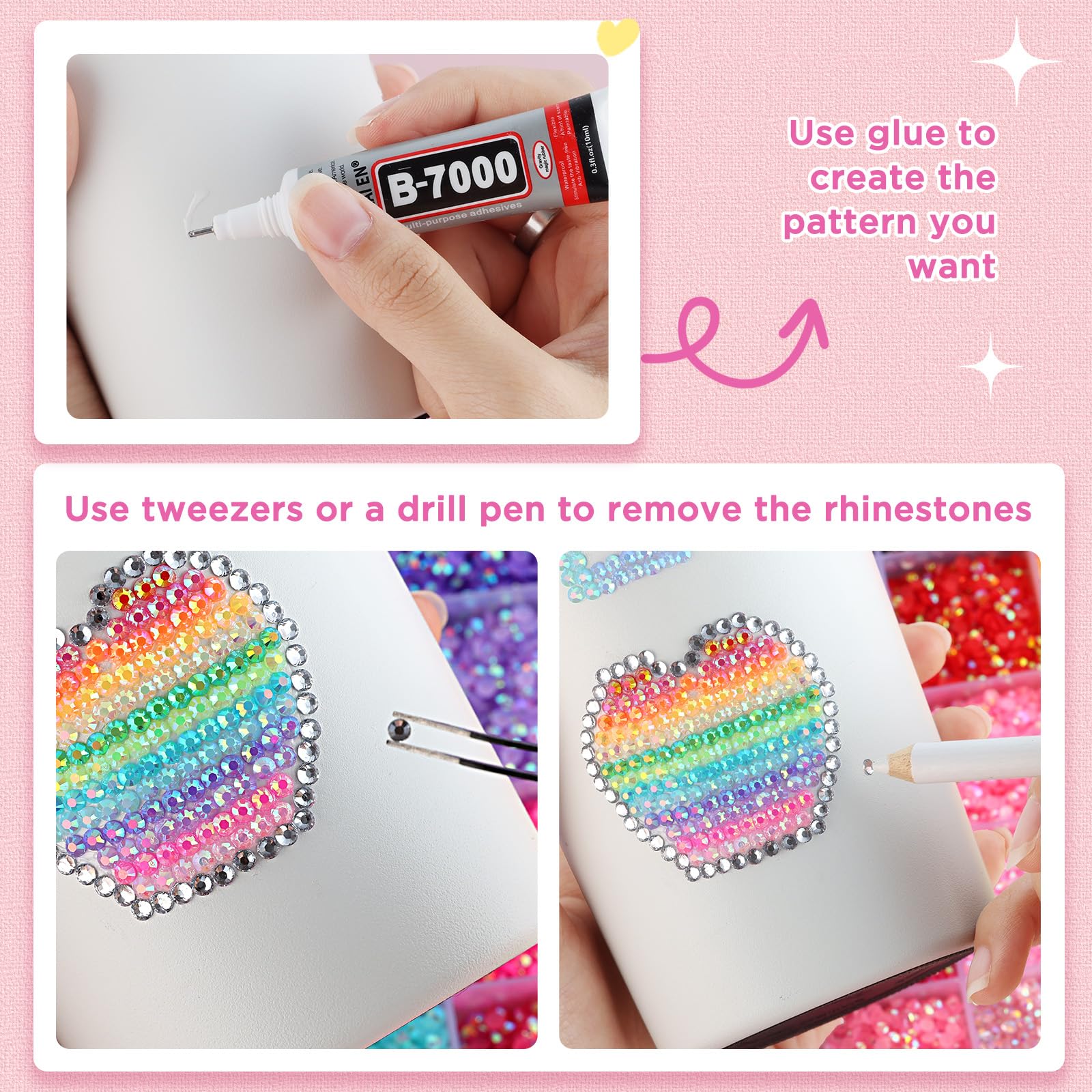 Zefy B7000 glue precision-tip detail demonstrating controlled adhesive application benefit