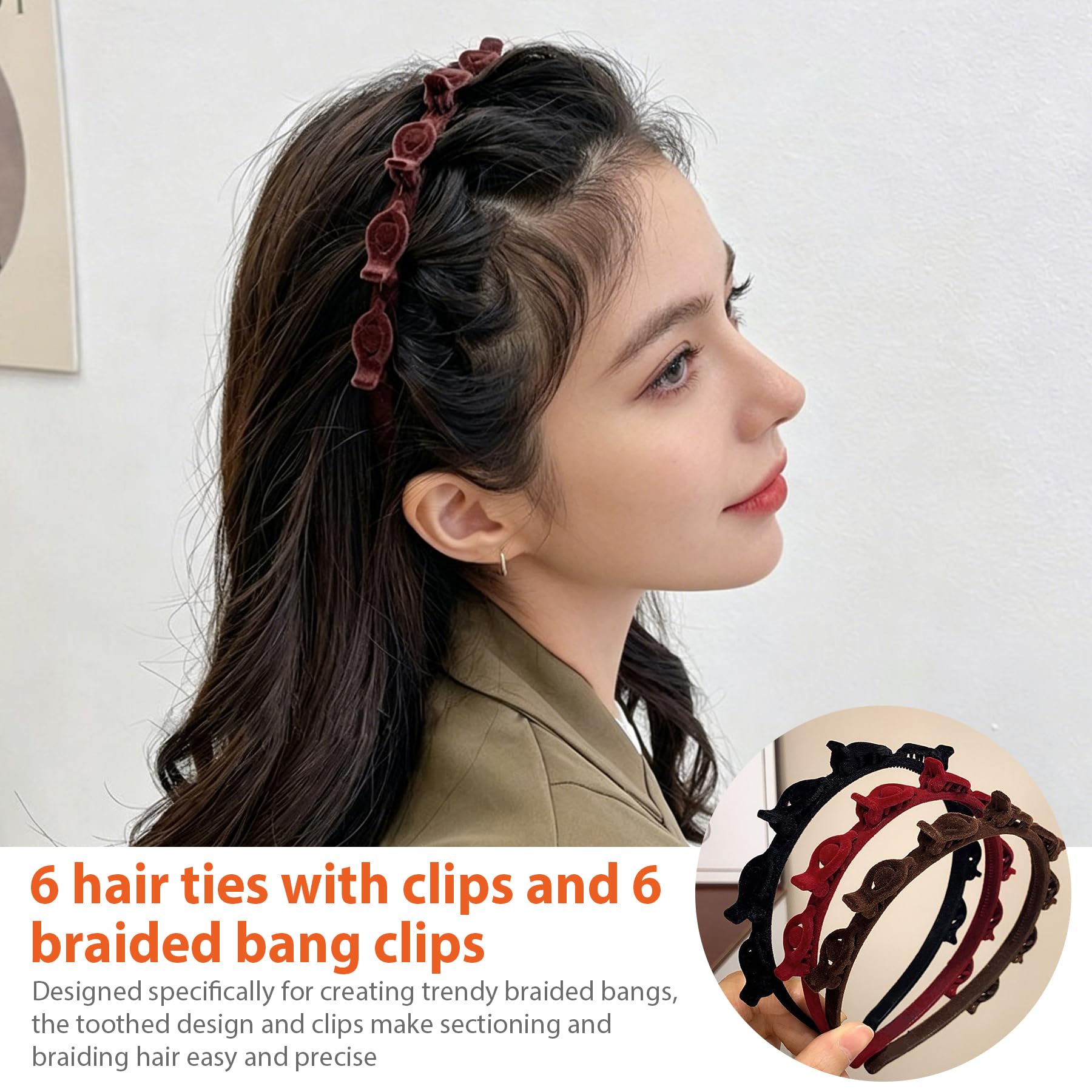 Zeiuvdy braided clips collection displayed, decorative clip accents for DIY styling benefit