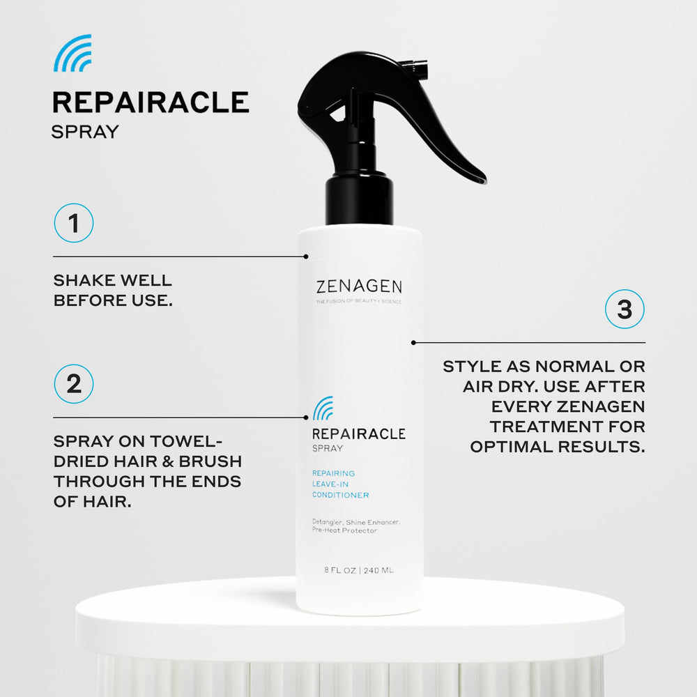 Zenagen used by stylist on model demonstrating easier styling and reduced breakage benefit
