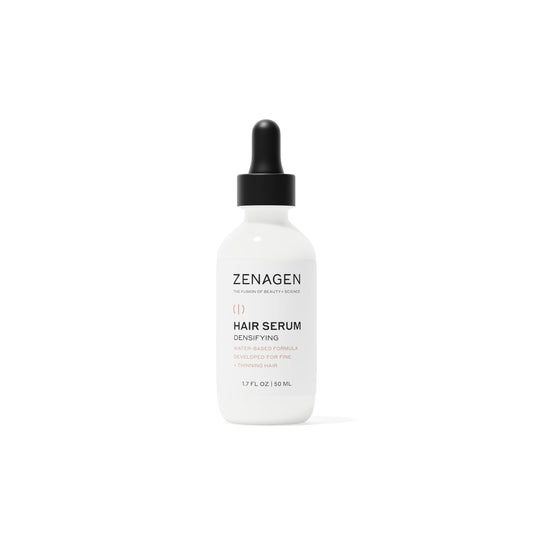 Zenagen serum front bottle view showing clean design and size benefit