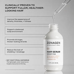 Zenagen serum texture close-up displaying watery consistency and easy absorption benefit