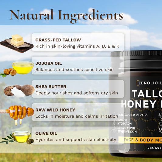 Zenolio Labs texture close-up revealing whipped tallow blend and smooth absorption benefit