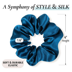 Zenssia scrunchies styled on desk with outfit for an elegant look
