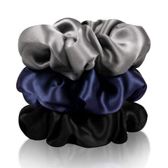 Zenssia scrunchie pack front view showing three colors and neat presentation