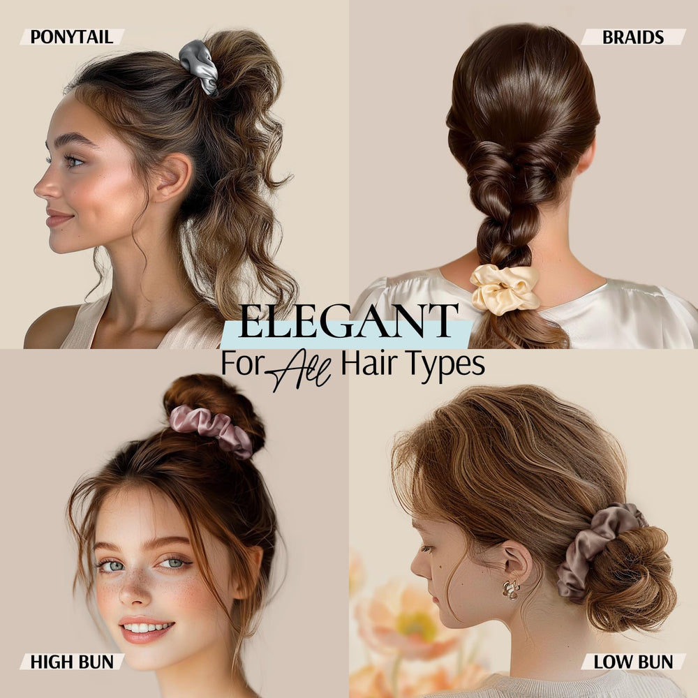 Zenssia scrunchie worn in high ponytail illustrating comfortable all-day wear