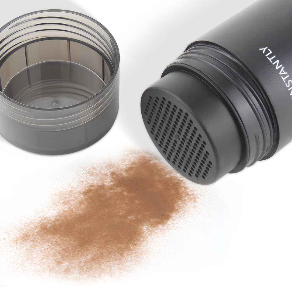 ZENTANMEI hands applying fibers to thinning area for instant volume