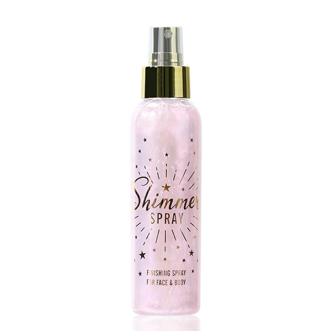 ZENTANMEI front bottle view showing pink glitter spray and clear branding for events