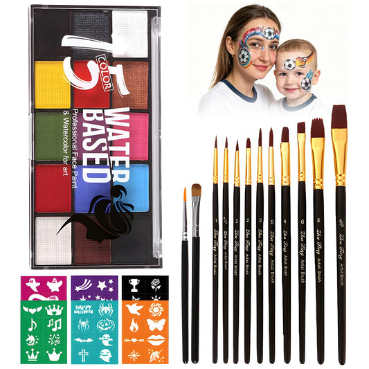 ZENTANMEI palette front view showing 15 vivid colors for versatile painting