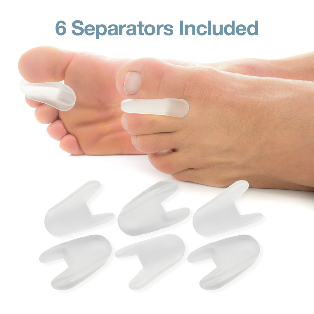 ZenToes flared design close-up displaying wider barrier for reduced rubbing
