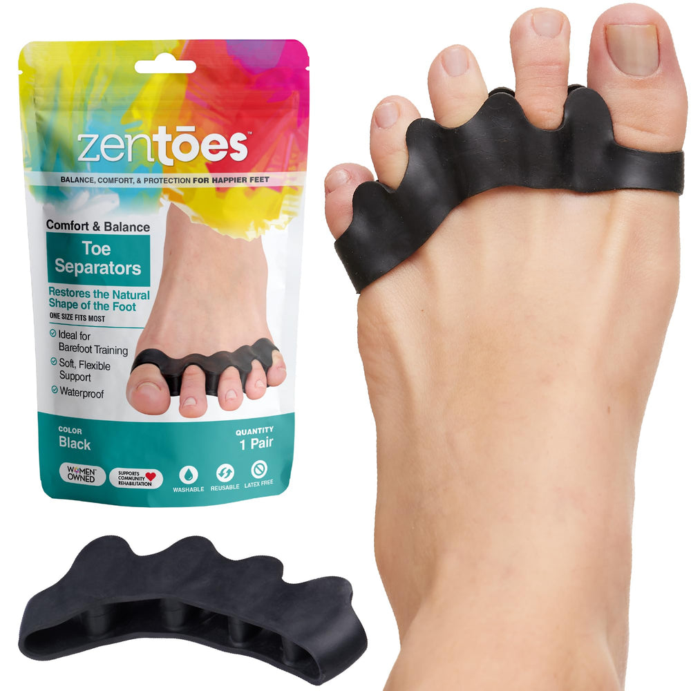 ZenToes front view packaging showing pair and benefits