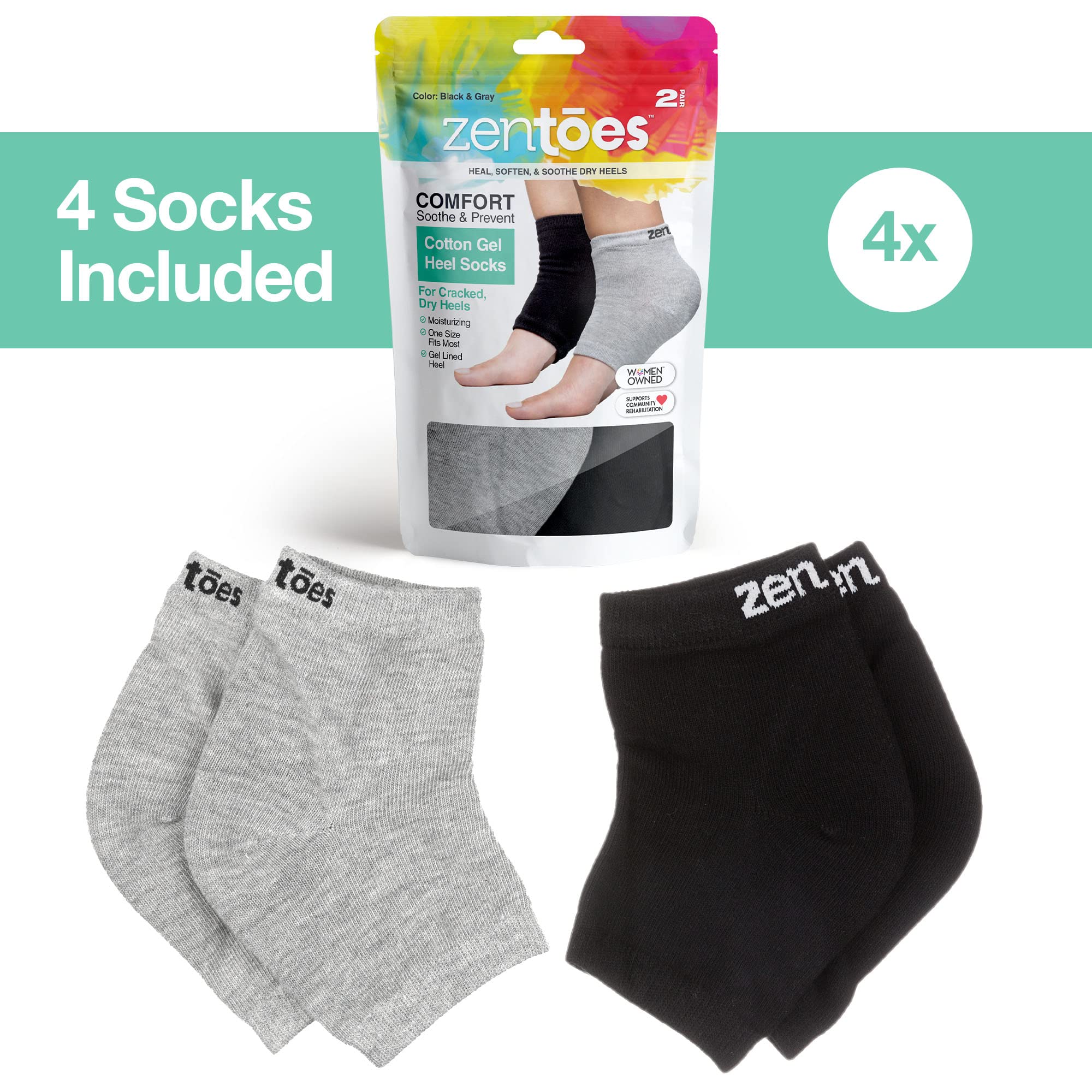 ZenToes socks worn on feet by bedside illustrating overnight use benefit