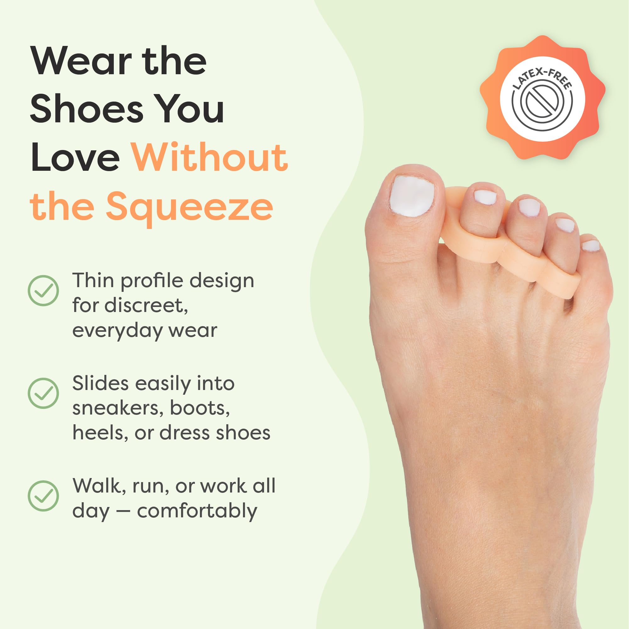 ZenToes top view displaying triple loops that secure toes for stability